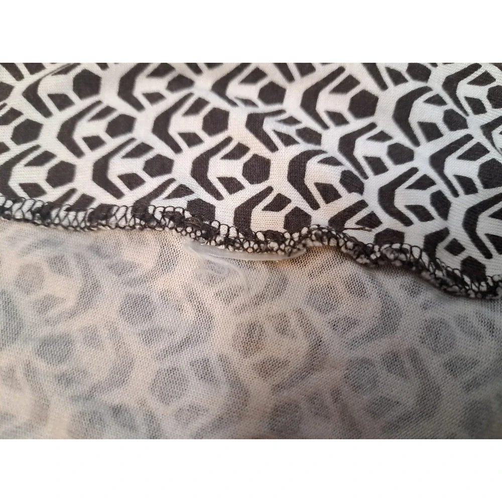 Banana Republic Y2K Brown White Geometric Cowl Neck Puff Sleeve‎ Shirt XS